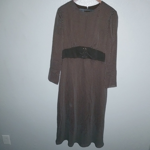 LNY Lennie 16 Gwennevere  Cappuccino Dot Dress Plus - Picture 10 of 10